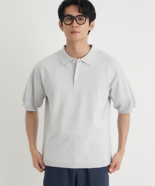 BACK NUMBER(バックナンバー)の「BACK NUMBER(バックナンバー)和紙ニットポロ襟プルオーバー(ニット/セーター・メンズ・ライトグレー/ダークグレー/ネイビー・S/M/XL/L)」の2枚目の写真