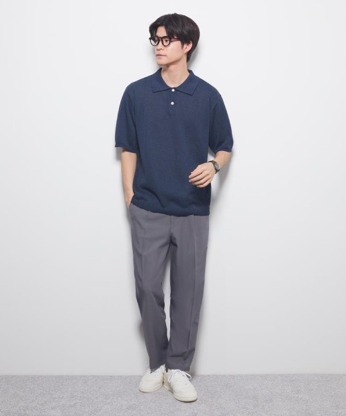 BACK NUMBER(バックナンバー)の「BACK NUMBER(バックナンバー)和紙ニットポロ襟プルオーバー(ニット/セーター・メンズ・ライトグレー/ダークグレー/ネイビー・S/M/XL/L)」の5枚目の写真