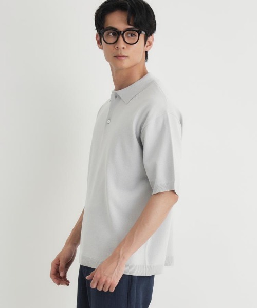 BACK NUMBER(バックナンバー)の「BACK NUMBER(バックナンバー)和紙ニットポロ襟プルオーバー(ニット/セーター・メンズ・ライトグレー/ダークグレー/ネイビー・S/M/XL/L)」の14枚目の写真