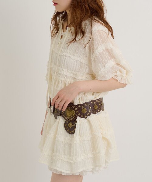 w closet(ダブルクローゼット)の「ドビードットチュニック シアーシャツ(シャツ/ブラウス・レディース・グリーン/ブラック/オフホワイト・FREE)」の8枚目の写真