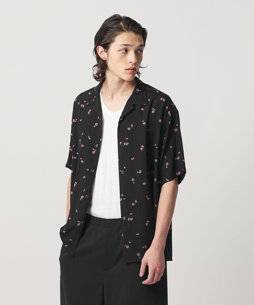 MONKEY TIME(モンキータイム)の「フラワー プリント オープンカラー シャツ(シャツ/ブラウス・メンズ・パープル/ブラック・S/M/L/XL)」の6枚目の写真