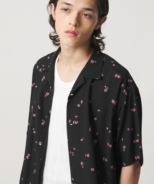 MONKEY TIME(モンキータイム)の「フラワー プリント オープンカラー シャツ(シャツ/ブラウス・メンズ・パープル/ブラック・S/M/L/XL)」の7枚目の写真