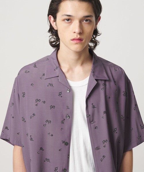 MONKEY TIME(モンキータイム)の「フラワー プリント オープンカラー シャツ(シャツ/ブラウス・メンズ・パープル/ブラック・S/M/L/XL)」の12枚目の写真