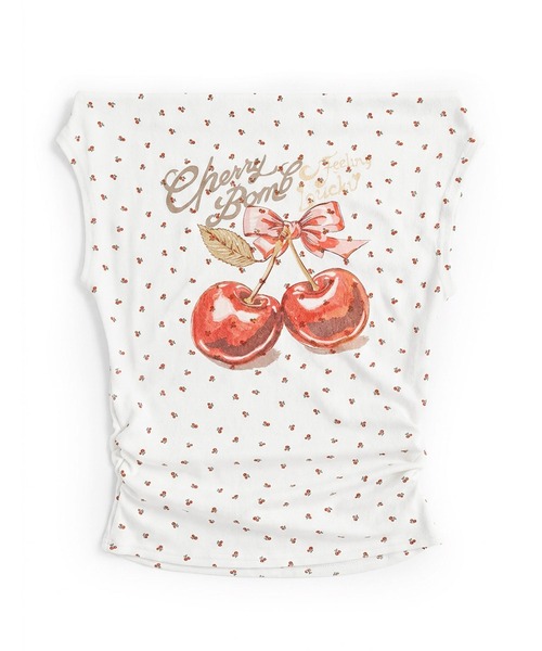 HOOK(フック)の「HOOK for girls オフショルダーノースリーブトップス (SS)(Tシャツ/カットソー・レディース・ホワイト/ピンク・FREE)」の3枚目の写真