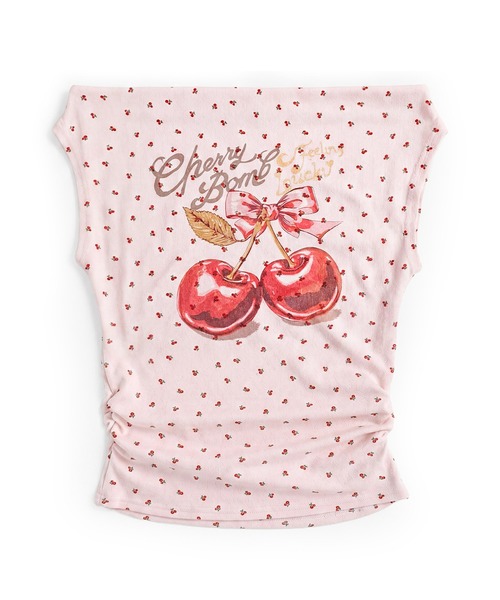 HOOK(フック)の「HOOK for girls オフショルダーノースリーブトップス (SS)(Tシャツ/カットソー・レディース・ホワイト/ピンク・FREE)」の5枚目の写真