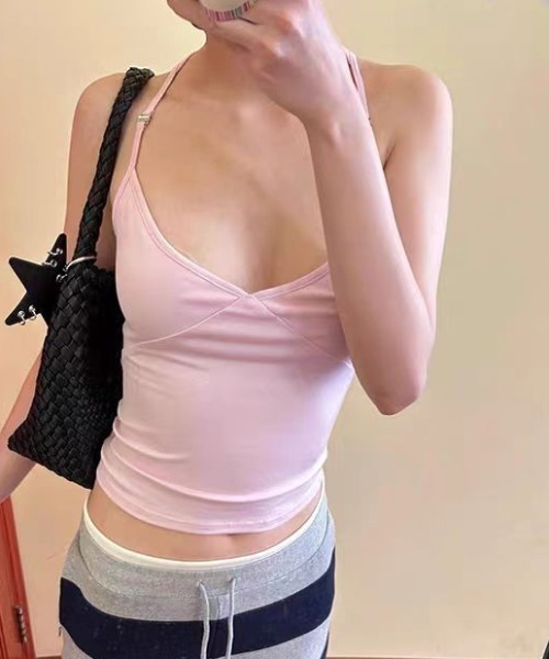 Vipoa(ヴィポア)の「Pastel pink halterneck camisole(タンクトップ・レディース・ライトピンク・FREE)」の21枚目の写真