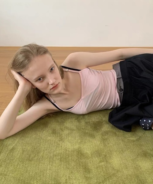 Vipoa(ヴィポア)の「Pastel pink halterneck camisole(タンクトップ・レディース・ライトピンク・FREE)」の10枚目の写真