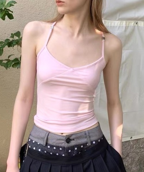 Vipoa(ヴィポア)の「Pastel pink halterneck camisole(タンクトップ・レディース・ライトピンク・FREE)」の12枚目の写真