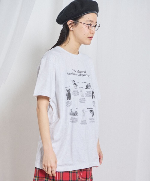 fig London(フィグロンドン)の「cat studies Tshirt(Tシャツ/カットソー・レディース・アッシュグレー・FREE)」の3枚目の写真