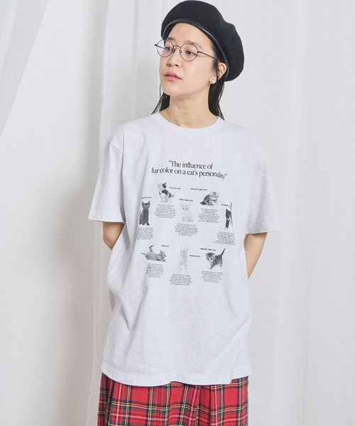 fig London(フィグロンドン)の「cat studies Tshirt(Tシャツ/カットソー・レディース・アッシュグレー・FREE)」の2枚目の写真