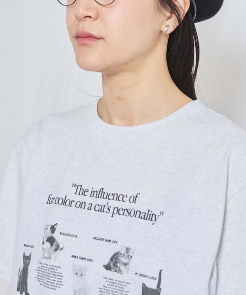 fig London(フィグロンドン)の「cat studies Tshirt(Tシャツ/カットソー・レディース・アッシュグレー・FREE)」の16枚目の写真