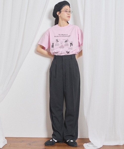 fig London(フィグロンドン)の「cat studies Tshirt(Tシャツ/カットソー・レディース・アッシュグレー/ピンク・FREE)」の19枚目の写真