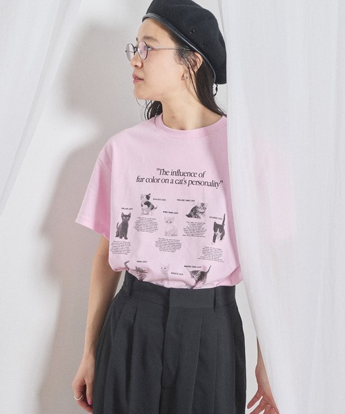 fig London(フィグロンドン)の「cat studies Tshirt(Tシャツ/カットソー・レディース・アッシュグレー/ピンク・FREE)」の22枚目の写真