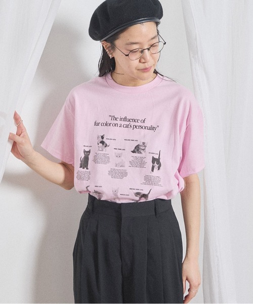 fig London(フィグロンドン)の「cat studies Tshirt(Tシャツ/カットソー・レディース・アッシュグレー/ピンク・FREE)」の21枚目の写真
