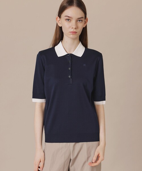 MACKINTOSH LONDON（マッキントッシュ ロンドン）の「【婦人画報6月号掲載】シルケットフライスポロ（ポロシャツ・レディース・ピンク系その他2/グリーン/ネイビー/ベージュ・38/40）」の3枚目の写真