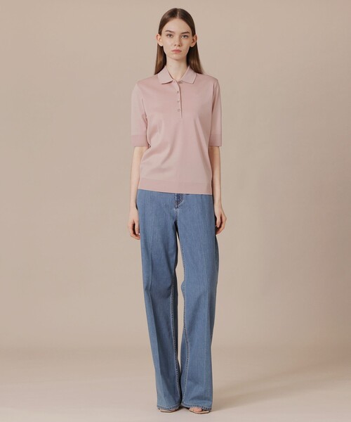 MACKINTOSH LONDON（マッキントッシュ ロンドン）の「【婦人画報6月号掲載】シルケットフライスポロ（ポロシャツ・レディース・ピンク系その他2/グリーン/ネイビー/ベージュ・38/40）」の5枚目の写真