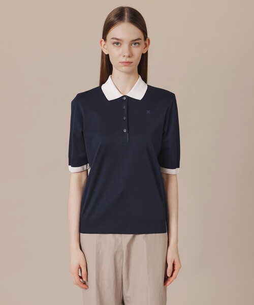 MACKINTOSH LONDON（マッキントッシュ ロンドン）の「【婦人画報6月号掲載】シルケットフライスポロ（ポロシャツ・レディース・ピンク系その他2/グリーン/ネイビー/ベージュ・38/40）」の9枚目の写真