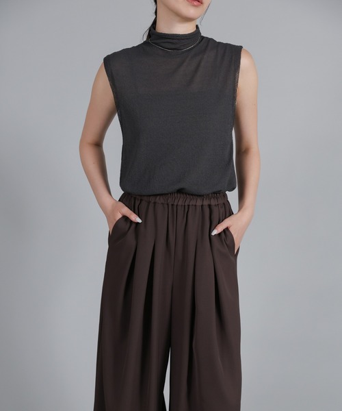 select MOCA Et(セレクトモカエト)の「【Et】Twill Gathered Easy Wide Pants(その他パンツ・レディース・ブラウン/アイボリー・LARGE/MEDIUM)」の9枚目の写真