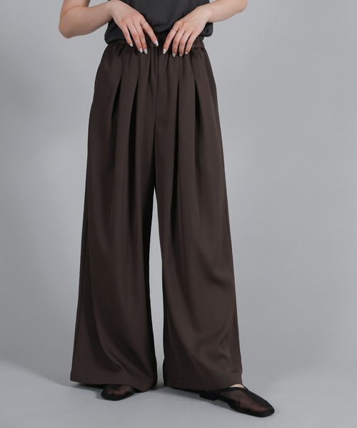 select MOCA Et(セレクトモカエト)の「【Et】Twill Gathered Easy Wide Pants(その他パンツ・レディース・ブラウン/アイボリー・LARGE/MEDIUM)」の5枚目の写真