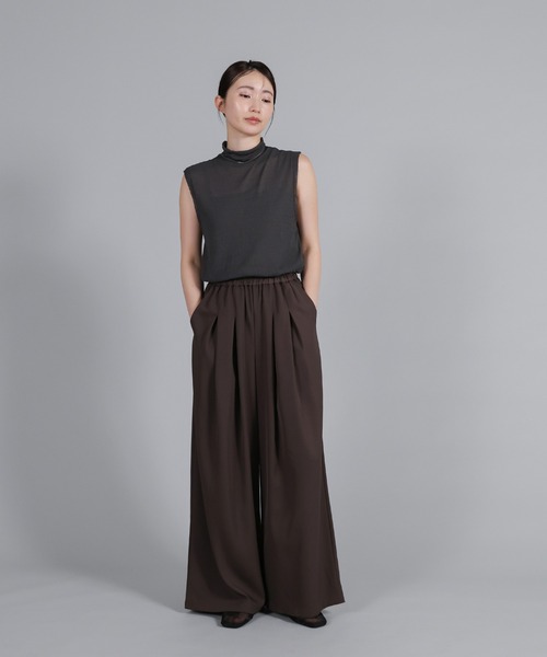 select MOCA Et(セレクトモカエト)の「【Et】Twill Gathered Easy Wide Pants(その他パンツ・レディース・ブラウン/アイボリー・LARGE/MEDIUM)」の3枚目の写真