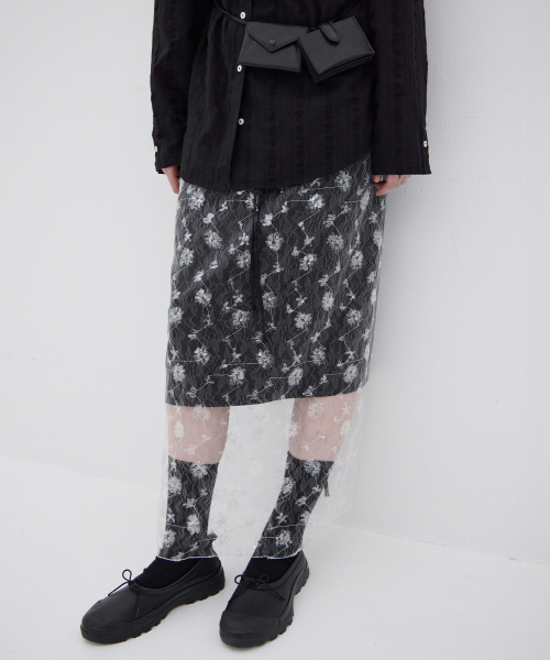 LEVAR(レバー)の「Light Glow Layered Skirt Set - Black(スカート・レディース・ブラック・FREE)」の4枚目の写真