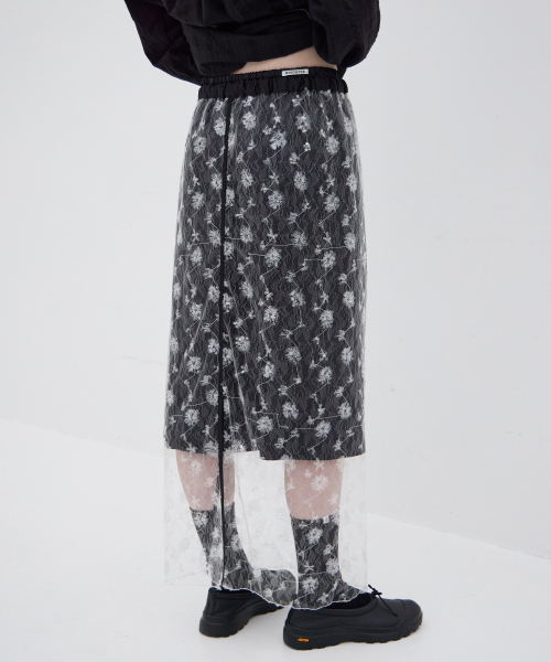 LEVAR(レバー)の「Light Glow Layered Skirt Set - Black(スカート・レディース・ブラック・FREE)」の5枚目の写真