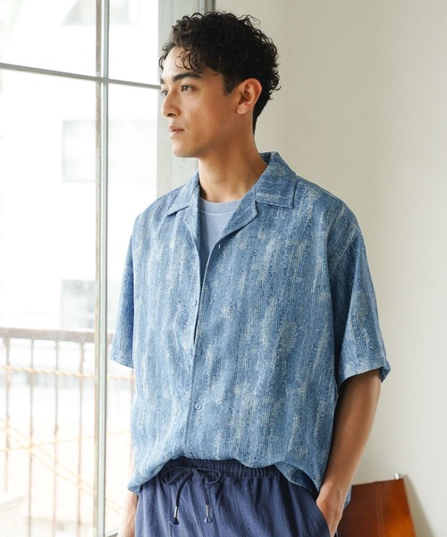 BAYFLOW(ベイフロー)の「インディゴライクレースシャツ(シャツ/ブラウス・メンズ・ライトブルー/ピンク/ダークブルー/ライトグレー・MEDIUM/LARGE)」の3枚目の写真