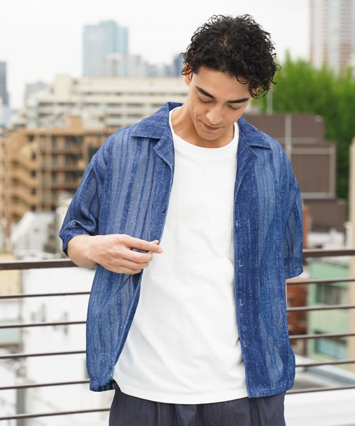 BAYFLOW(ベイフロー)の「インディゴライクレースシャツ(シャツ/ブラウス・メンズ・ライトブルー/ピンク/ダークブルー/ライトグレー・MEDIUM/LARGE)」の20枚目の写真