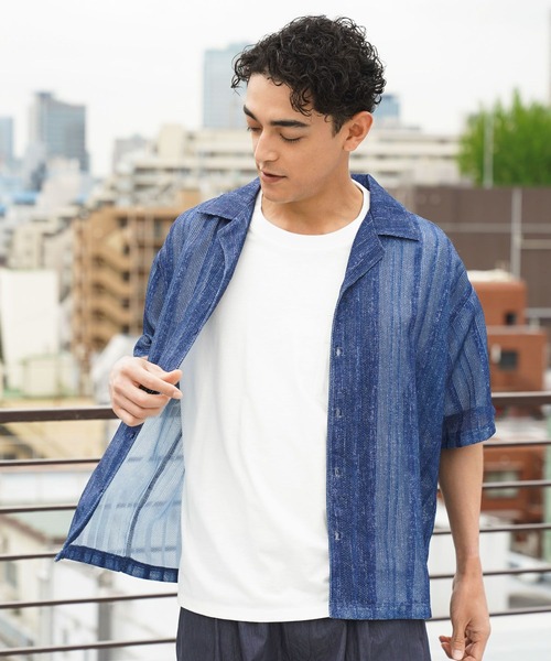 BAYFLOW(ベイフロー)の「インディゴライクレースシャツ(シャツ/ブラウス・メンズ・ライトブルー/ピンク/ダークブルー/ライトグレー・MEDIUM/LARGE)」の19枚目の写真
