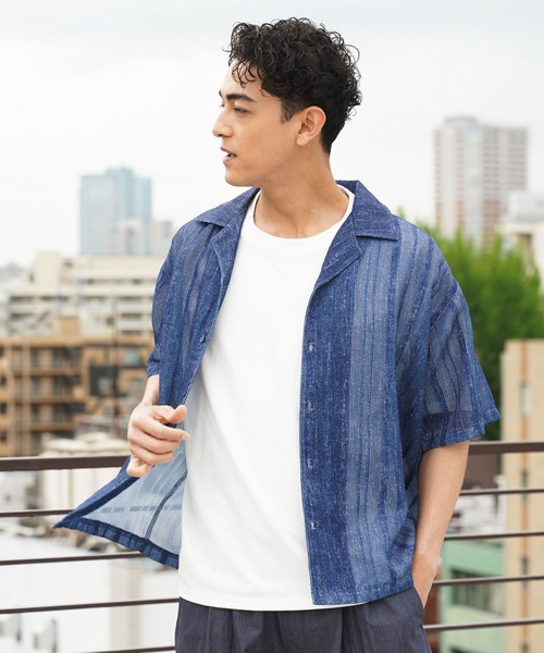 BAYFLOW(ベイフロー)の「インディゴライクレースシャツ(シャツ/ブラウス・メンズ・ライトブルー/ピンク/ダークブルー/ライトグレー・MEDIUM/LARGE)」の18枚目の写真