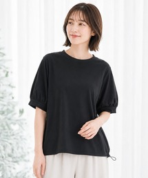【ヒヤロン】レディース Tシャツ 綿タッチ天竺 ドロスト ひんやり 冷感