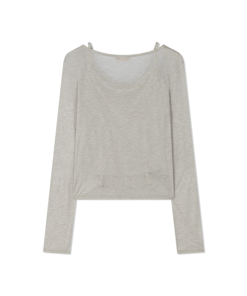 Yuje(ユジェ)の「BUTTON CAMI & TOP (Grey)(Tシャツ/カットソー・レディース・その他・FREE)」の2枚目の写真