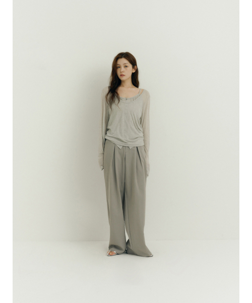 Yuje(ユジェ)の「BUTTON CAMI & TOP (Grey)(Tシャツ/カットソー・レディース・その他・FREE)」の6枚目の写真
