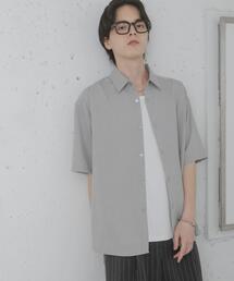 メランジレギュラーカラーショートスリーブシャツ