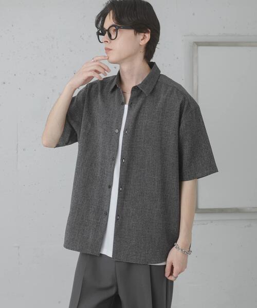 SENSE OF PLACE by URBAN RESEARCH（センスオブプレイスバイアーバンリサーチ）の「メランジレギュラーカラーショートスリーブシャツ（シャツ/ブラウス・メンズ・ブラック/ブルー/グレー・LARGE/MEDIUM）」の6枚目の写真