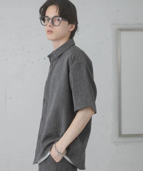 SENSE OF PLACE by URBAN RESEARCH（センスオブプレイスバイアーバンリサーチ）の「メランジレギュラーカラーショートスリーブシャツ（シャツ/ブラウス・メンズ・ブラック/ブルー/グレー・LARGE/MEDIUM）」の7枚目の写真