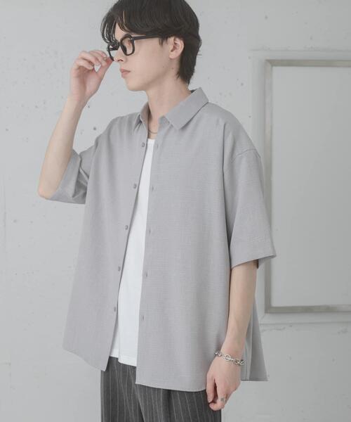 SENSE OF PLACE by URBAN RESEARCH（センスオブプレイスバイアーバンリサーチ）の「メランジレギュラーカラーショートスリーブシャツ（シャツ/ブラウス・メンズ・ブラック/ブルー/グレー・LARGE/MEDIUM）」の17枚目の写真