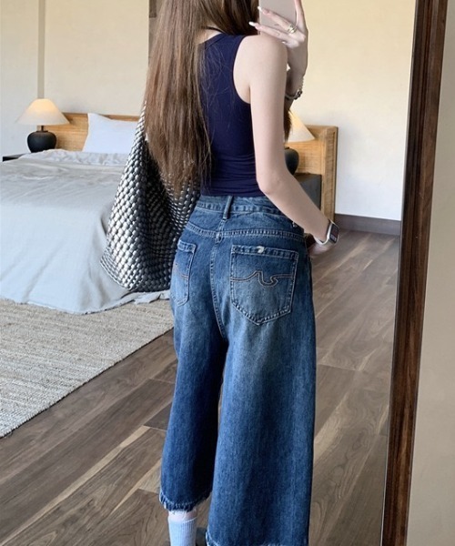 yuue' ( wear )(ユーイ)の「ウォッシュダメージ加工バミューダデニムパンツ(デニムパンツ・レディース・ブルー系その他・S/M/L)」の11枚目の写真