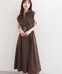 natural couture | フロントZIP衿付きワンピース(ワンピース)