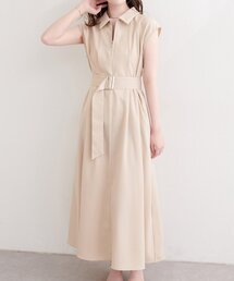 セール】〈canami〉配色ステッチラッフル袖ワンピース（ワンピース