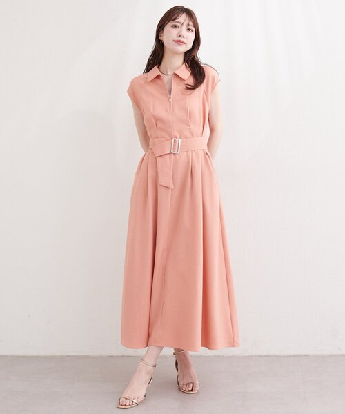 セール】フロントZIP衿付きワンピース（ワンピース）｜natural couture