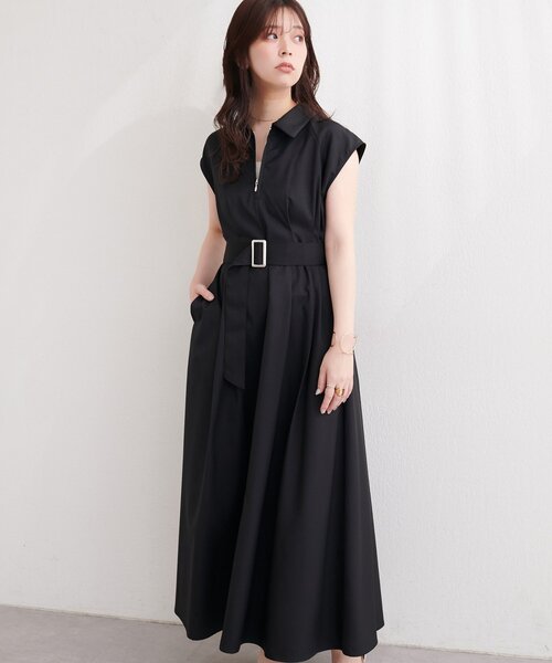 natural couture(ナチュラルクチュール)の「フロントZIP衿付きワンピース(ワンピース・レディース・ブラック/ブルー/ブラウン/オレンジ/ライトベージュ・MEDIUM/LARGE)」の7枚目の写真
