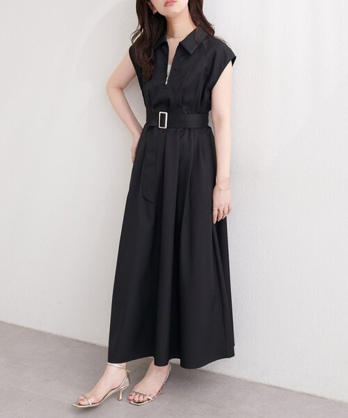 natural couture(ナチュラルクチュール)の「フロントZIP衿付きワンピース(ワンピース・レディース・ブラック/ブルー/ブラウン/オレンジ/ライトベージュ・MEDIUM/LARGE)」の8枚目の写真