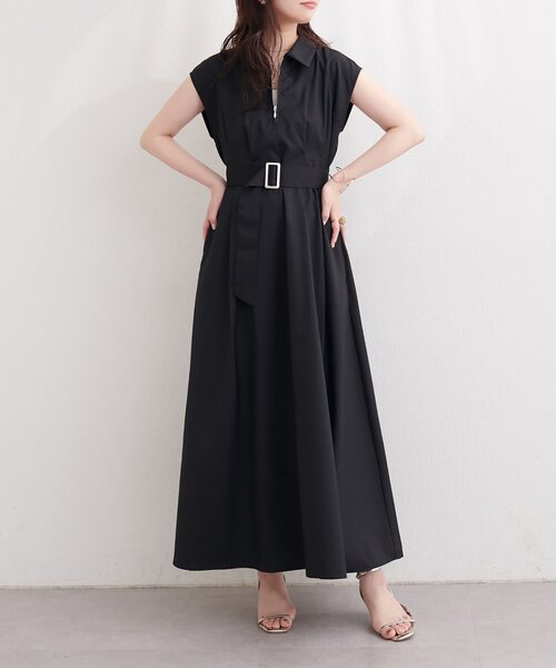 natural couture(ナチュラルクチュール)の「フロントZIP衿付きワンピース(ワンピース・レディース・ブラック/ブルー/ブラウン/オレンジ/ライトベージュ・MEDIUM/LARGE)」の9枚目の写真