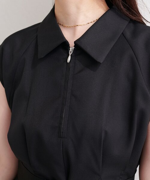 natural couture(ナチュラルクチュール)の「フロントZIP衿付きワンピース(ワンピース・レディース・ブラック/ブルー/ブラウン/オレンジ/ライトベージュ・MEDIUM/LARGE)」の14枚目の写真