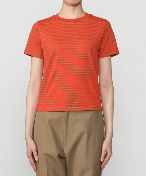 Yonetomi(ヨネトミ)の「Yonetomi | 〈別注〉クルーネックボーダーTシャツ WOMEN(Tシャツ/カットソー・レディース・パープル系その他/ブルー系その他2/オレンジ系その他/イエロー系その他/ブルー系その他・M)」の11枚目の写真