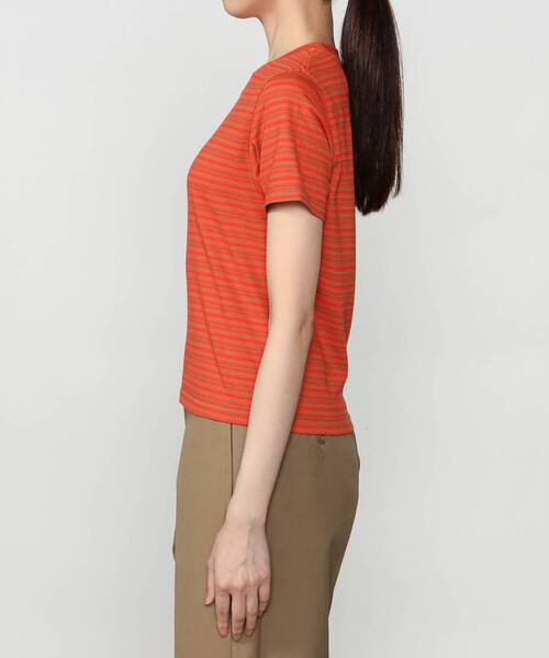 Yonetomi(ヨネトミ)の「Yonetomi | 〈別注〉クルーネックボーダーTシャツ WOMEN(Tシャツ/カットソー・レディース・パープル系その他/ブルー系その他2/オレンジ系その他/イエロー系その他/ブルー系その他・M)」の12枚目の写真