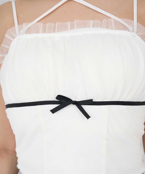 OLIVE des OLIVE(オリーブデオリーブ)の「【Belle Charme】Tulle Ribbon Camisole(キャミソール・レディース・ピンク/オフホワイト/ブラック・FREE)」の10枚目の写真