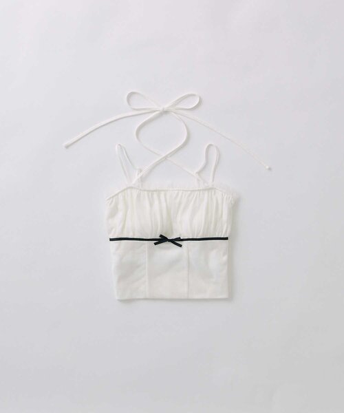 OLIVE des OLIVE(オリーブデオリーブ)の「【Belle Charme】Tulle Ribbon Camisole(キャミソール・レディース・ピンク/オフホワイト/ブラック・FREE)」の12枚目の写真