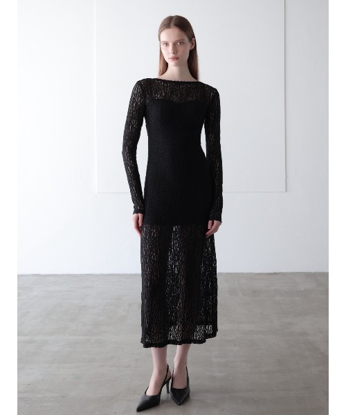 celon(セロン)の「romantic lace sheer back dress(ワンピース・レディース・ブラック/アイボリー・FREE)」の2枚目の写真